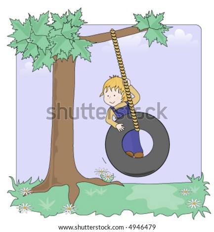 cartoon tire swing