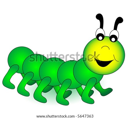 cartoon caterpillar clipart. Cartoon caterpillar bug color