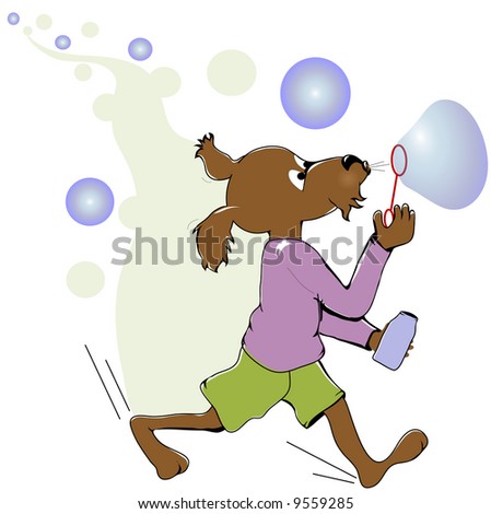 Blowing Bubbles Cartoon