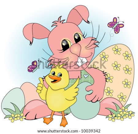 cute easter bunny pics. Cute Easter Bunny Vector.