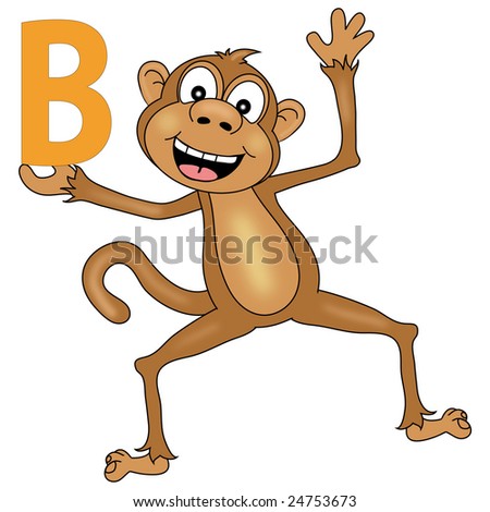 Monkey Holding Letter B Stock Photo 24753673 : Shutterstock