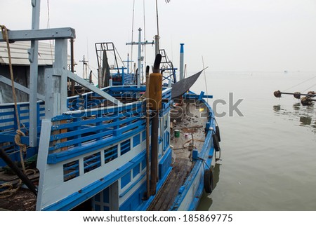 Thai fishing boat used as a vehicle for finding fish in the sea
