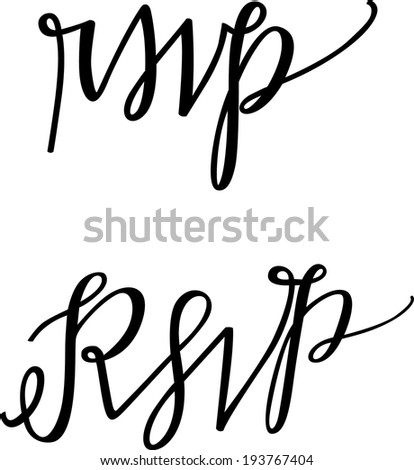 Hand-lettered RSVP Vector Set of Two