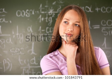 she thinks on the background of mathematical formulas
