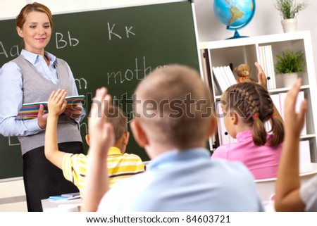 lesson with the teacher at school