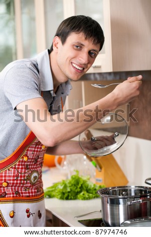 food cooking liquid in the pan