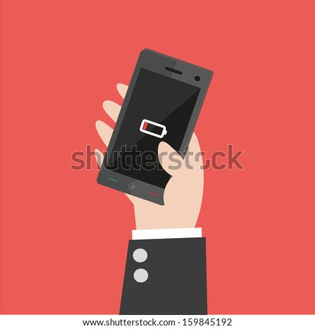 Smart Phone Low Battery vector Smart Phone Low Battery vector