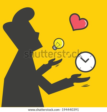 businessman balance ideas with Juggling - vector