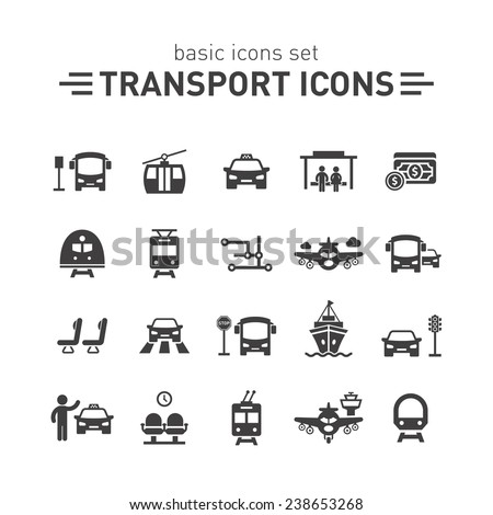 Transport icons set.