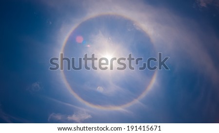 Amazing sun halo phenomenon