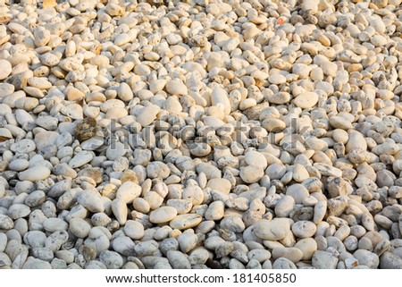 White gravels with sun light.