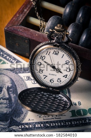 Time is money,vintage style color.