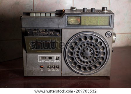 Old retro radio,vintage filtered image.