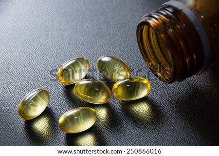Omega 3 fish oil capsules,food supplement.