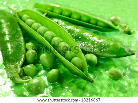 Green peas vegetable with seed closeup view