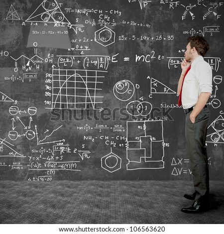 Businessman trying to solve problems Businessman trying to solve problems