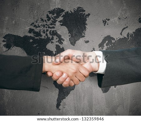 Concept of business world handshake