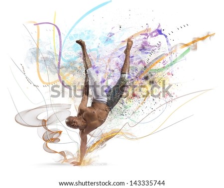 Modern dance with colorful motion effect