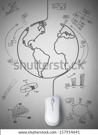 Concept Of Mouse Connected With The World