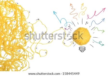Idea and innovation concept with yellow ball