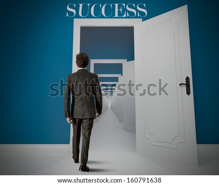Concept of long way to the success