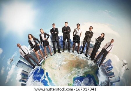 Concept Of Global Business Team With Businesspeople Over The World