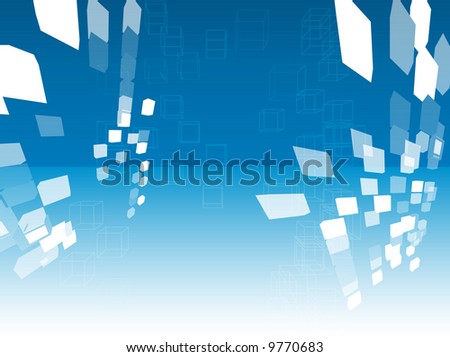 3d abstract cubes explosion background
