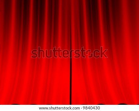 Red curtain of stage background