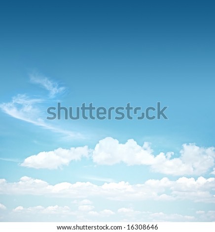 Blue sky with blank area for your text