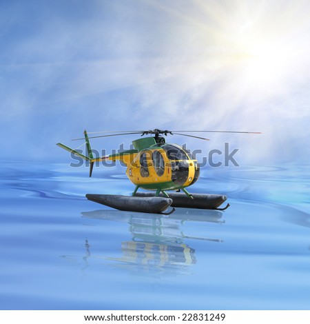 Helicopter rescue  on the sea