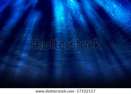 Blue deep underwater scene background