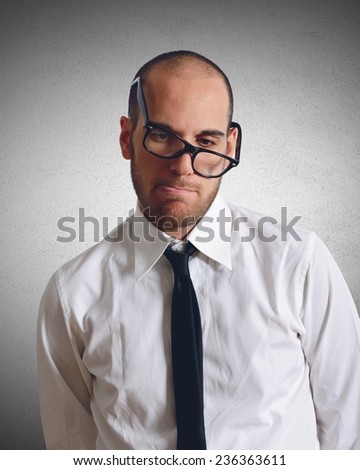 Businessman stressed and bored from his work