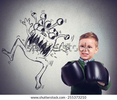 Pissed child faces an ugly monstrous virus