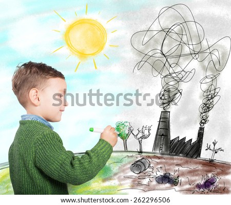 Child draws a future in better world