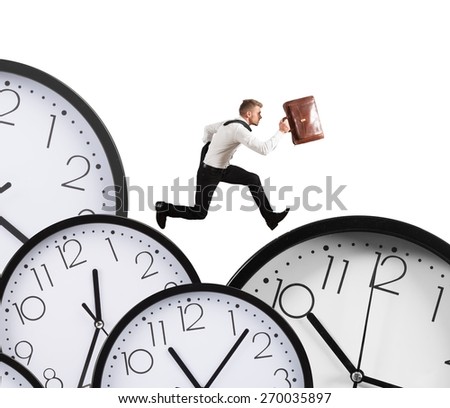 Businessman runs overload of work always late