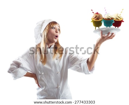 Chef surprised by her delicious dessert pastries