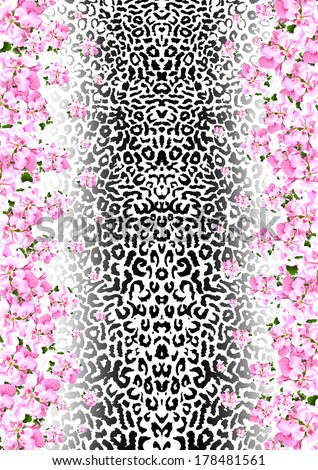 Animal skin with flowers Animal skin with flowers