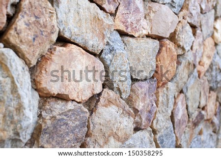 Background - Stacked Stone Wall. Full Frame