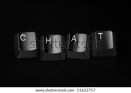 chat - black computer keys on black background