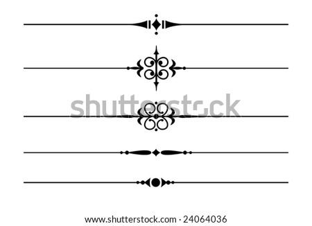 stock vector : Dividers and Accents #8. Five decorative lines.