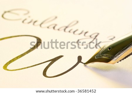 Letter W written with a fountain pen