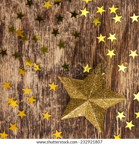 Christmas stars on wood background/Christmas stars on wood background