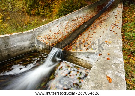 Hydro Power Plant In North Poland At Autumn Time/ Water Electric
