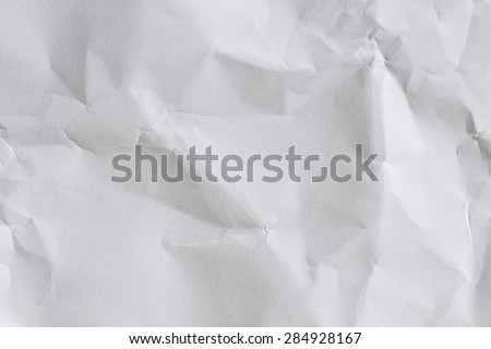 Crumpled White Paper Background/ White Paper Sheet