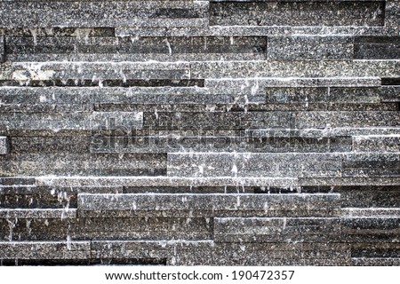 Granite stone wall water feature