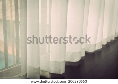 White curtain beside windows, Vintage color style