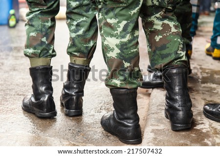 Thai Soldier - boots close-up