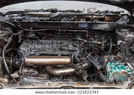 Car engine burned