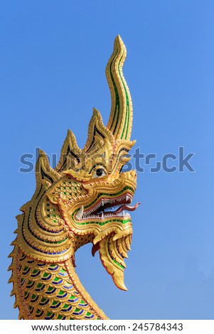 Dragon, Naga , Big snake statue in Temple