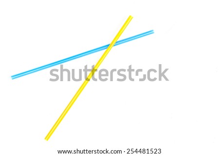 Colorful straw isolated on white background